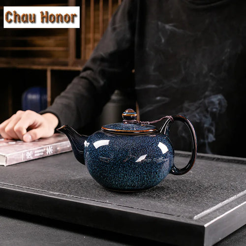 Théière temmoku rétro céramique grande capacité 800 ml - vue 3 sur 7