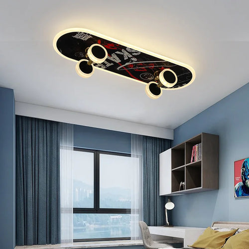 plafonnier skateboard à intensité variable pour chambre enfant - vue 3 sur 19