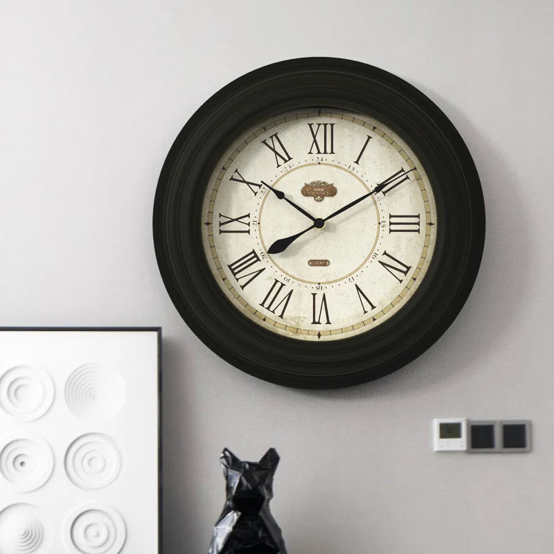horloge murale rétro style industriel pour décoration intérieure - vue 3 sur 8