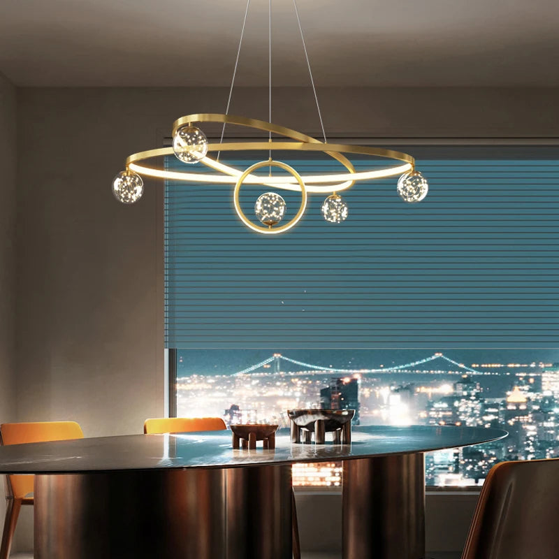 lustre moderne nordique design éclairage intérieur élégant - vue 5 sur 14
