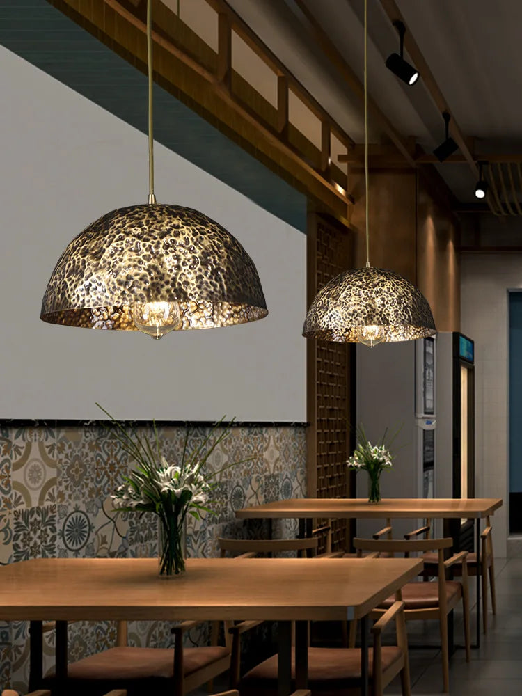 lustre décoratif chinois en cuivre pour ambiance zen - vue 3 sur 14