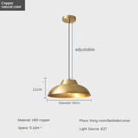 Modern and Minimalist Master Bedroom Bedside Pendant Light, Personalized and Luxurious All Copper Walnut Bar Hanging Line Light