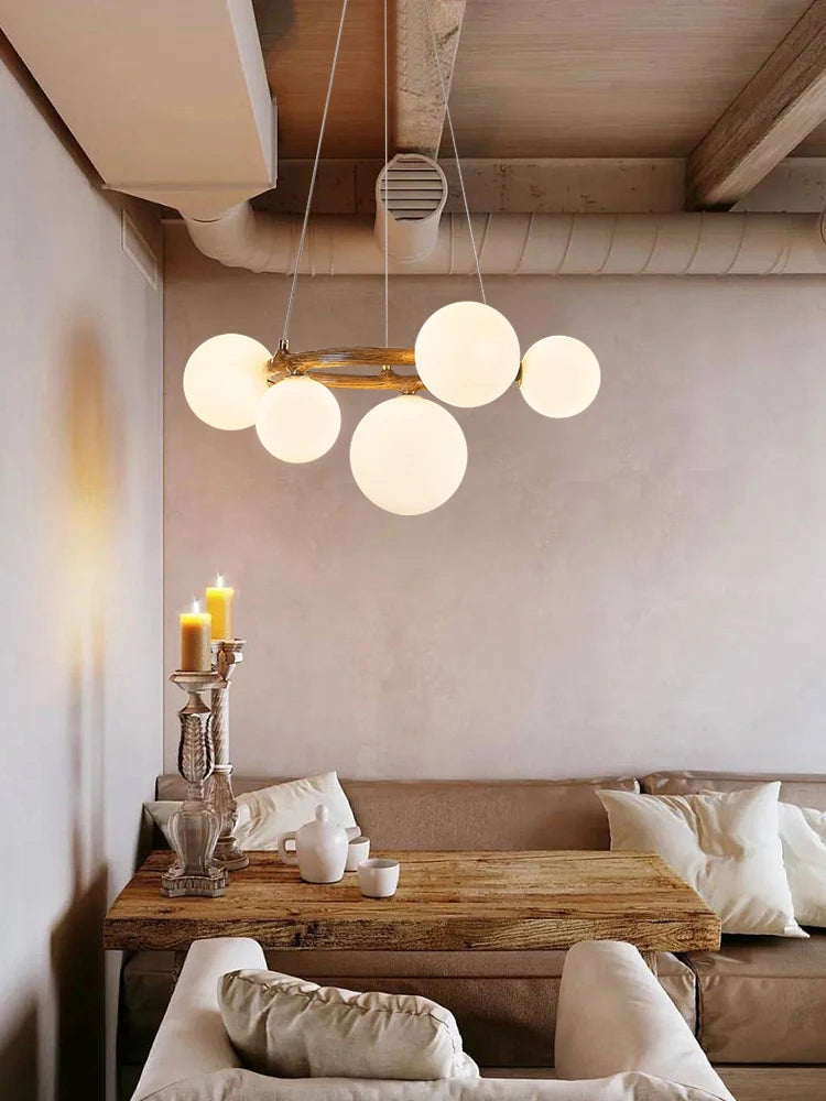 lustre wabi sabi suspendu pour décoration intérieure élégante - vue 4 sur 9