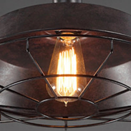 Style Vintage suspension industrielle rétro fer suspendus plafonniers E27 lustre pour Restaurant Bar - vue 8 sur 8