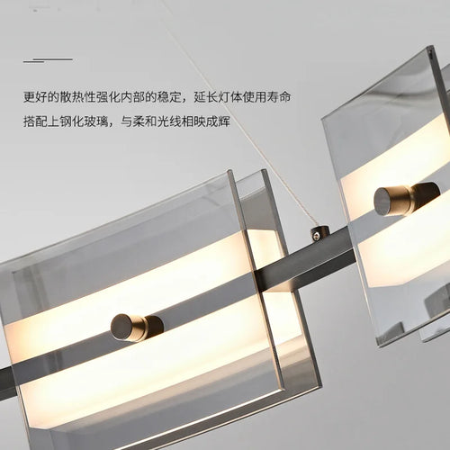 lustre led en verre style simple et moderne pour décoration intérieure - vue 4 sur 17