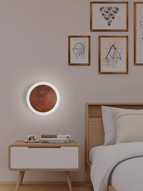 Applique murale LED nordique en noyer - vue 5 sur 8