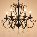 lampe à bougie en fer et cristal de luxe pour décoration intérieure