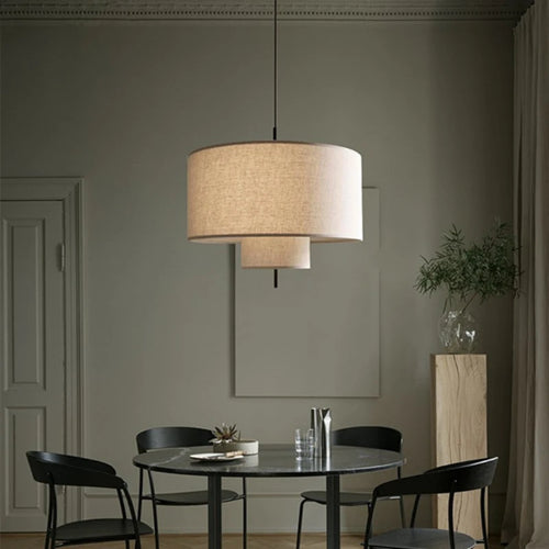 Nordique calme vent créatif suspension Simple Style moderne salon chambre Restaurant hôtel lin tissu Art suspension - vue 6 sur 9