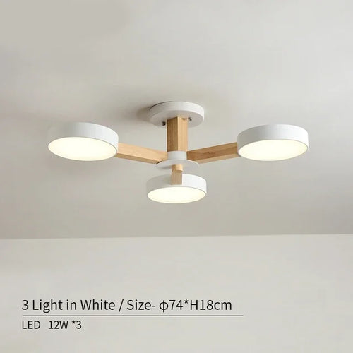 plafonnier moderne en bois à éclairage led pour décoration intérieure - vue 13 sur 15