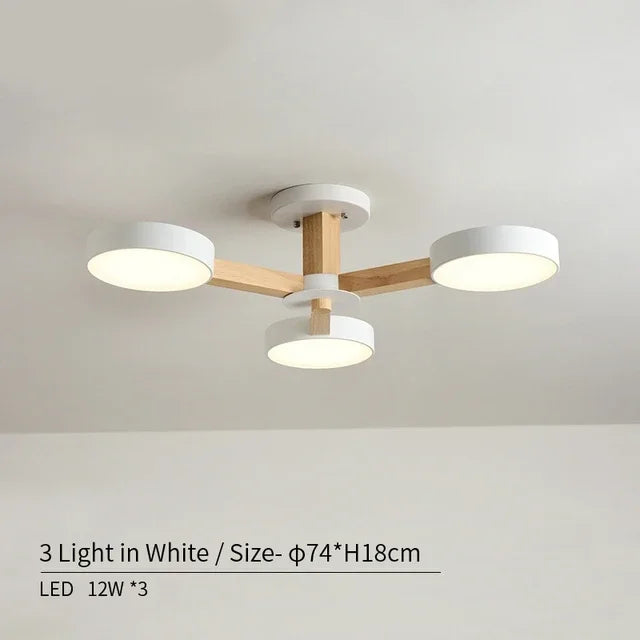 plafonnier moderne en bois à éclairage led pour décoration intérieure - vue 12 sur 15
