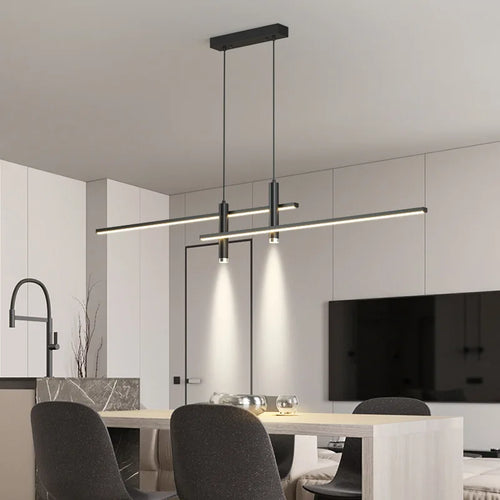 lustre led moderne pour île de cuisine et salon - vue 4 sur 10