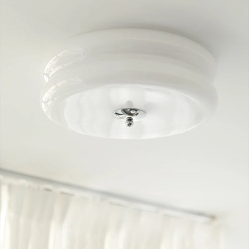 plafonnier led en verre style rétro pour décoration moderne - vue 4 sur 8