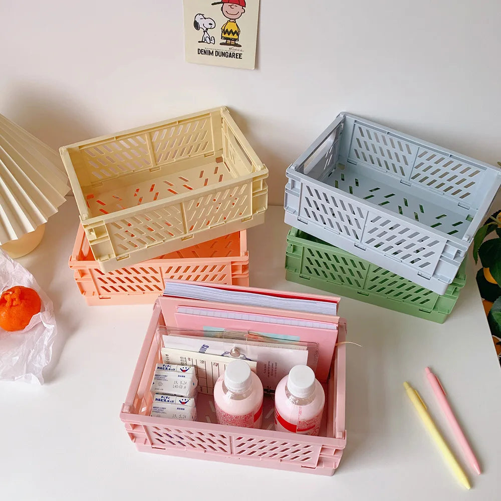 panier pliable empilable pour rangement maquillage bijoux jouets - vue 2 sur 19