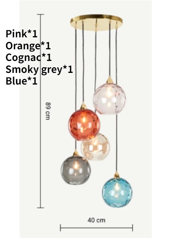 lustre verre coloré nordique moderne grain eau - vue 27 sur 29