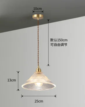 lustre rétro en cuivre avec verre pour décoration intérieure - vue 9 sur 9
