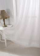 Rideau tulle transparent motifs floraux géométriques style luxe