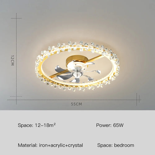ventilateur de plafond moderne avec lumière et contrôle intelligent - vue 9 sur 10