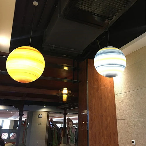 lustre led créatif système solaire planète atmosphère intérieure - vue 2 sur 6