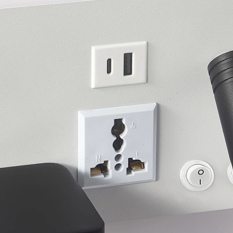 lampe de chevet murale led avec port usb et interrupteur rotatif - vue 5 sur 14