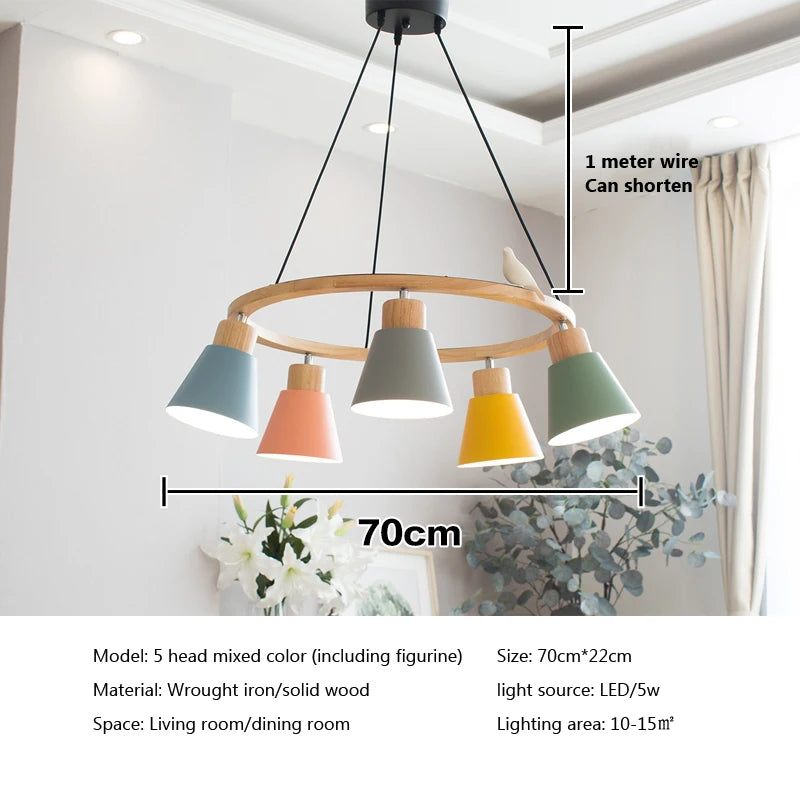 Lampe suspension nordique moderne Macaron - vue 18 sur 18
