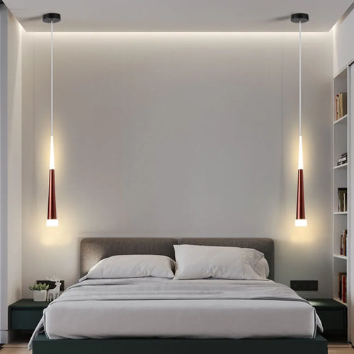 Nordique Long Tube chambre chevet Suspension lampe cuisine Suspension île salle à manger Table Suspension Suspension lumière - vue 6 sur 11