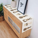 Chemin de table lin motifs lapin coeur paques