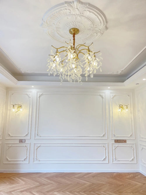 lustre en cristal rétro français style américain pour ambiance romantique - vue 2 sur 9