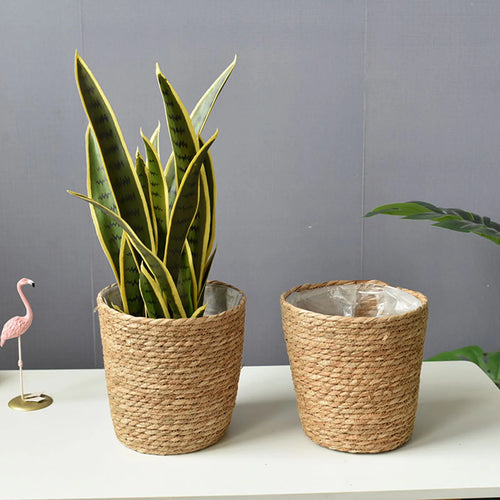 doublures en rotin pour paniers à plantes et décoration jardin - vue 3 sur 12