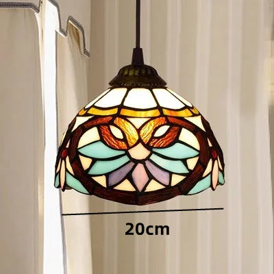 suspension vintage tiffany en verre teinté pour décoration intérieure