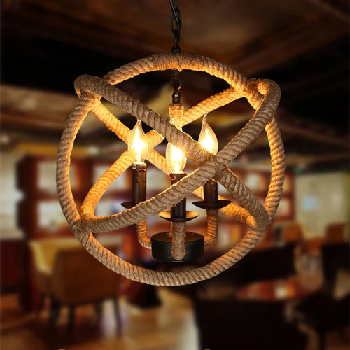 suspension rustiques industrielles avec corde pour intérieur - vue 5 sur 21