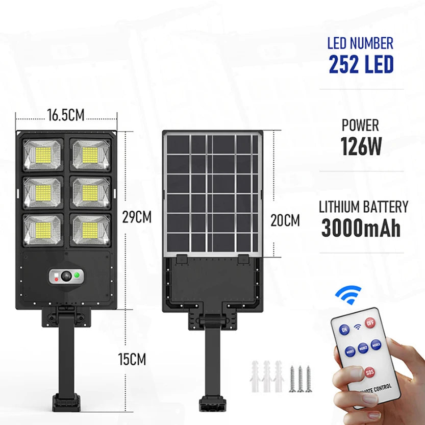 20000W Split Solar Street Light Outdoor Aluminum Solar Street Light Garden Sunlight House Remote Control Waterproof Wall Lamp - vue 20 sur 41
