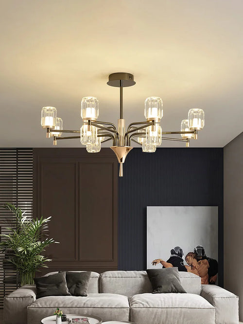 lustre moderne éclairage intérieur suspension design élégant - vue 2 sur 9