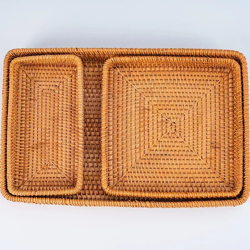 panier en rotin tissé pour rangement et décoration artisanale - vue 5 sur 9