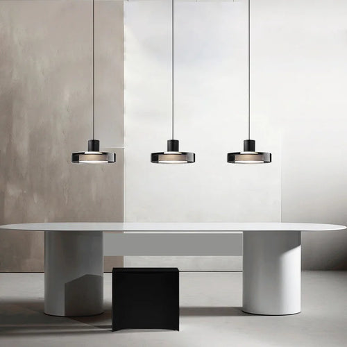 suspension ronde en verre design moderne fil réglable 3000k - vue 2 sur 7