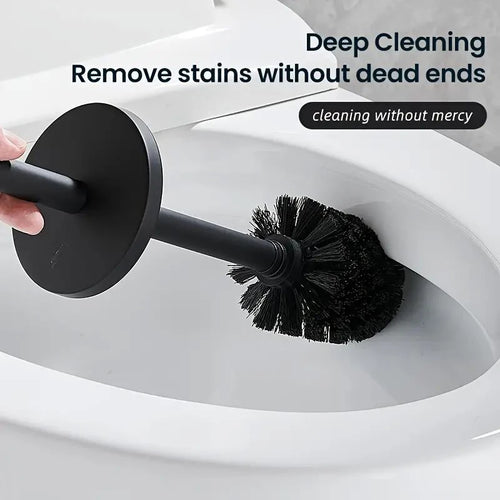 brosse de nettoyage en inox avec support mural pour salle de bain - vue 5 sur 13