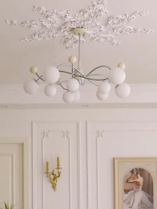lustre à led en verre et fer pour décoration intérieure - vue 3 sur 9