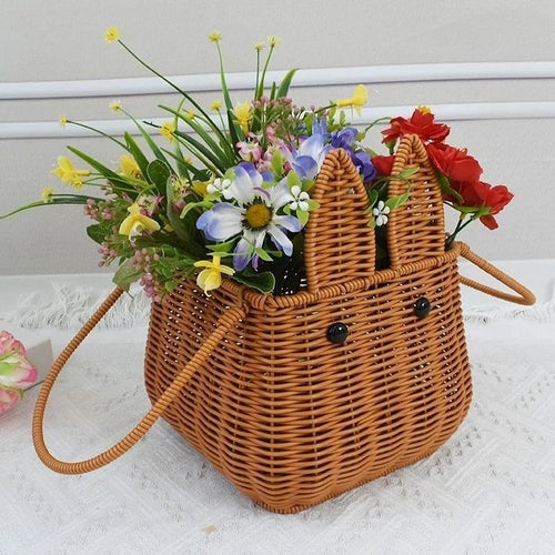 panier de pâques en osier artisanal pour décoration et pique-nique - vue 3 sur 7