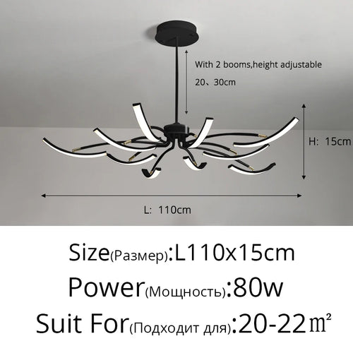 lustre led moderne éclairage intérieur lampes luminaires - vue 11 sur 18