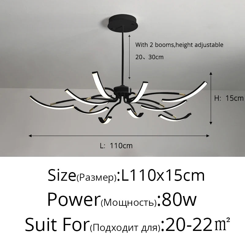 lustre led moderne éclairage intérieur lampes luminaires - vue 11 sur 18