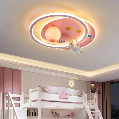 plafonnier licorne pégase moderne pour chambre d'enfant - vue 2 sur 7