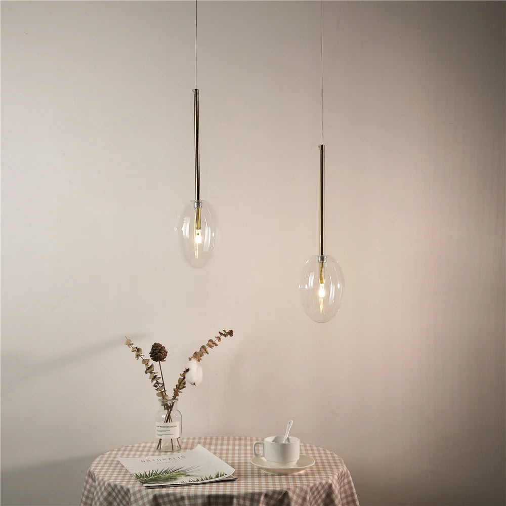 suspension en verre transparent en forme de goutte d'eau décorative - vue 2 sur 8