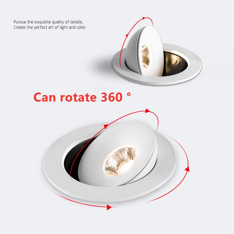 plafonnier led dimmable réglable 360 degrés design moderne - vue 3 sur 5