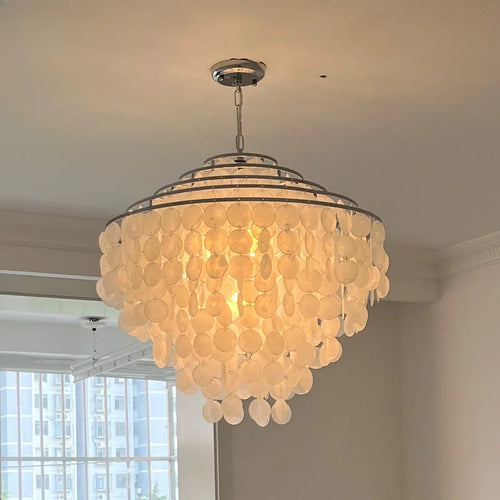 lustre rétro en coquillage pour décoration intérieure moderne - vue 3 sur 13