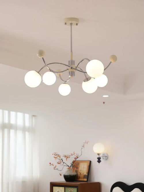lustre à led en verre et fer pour décoration intérieure - vue 4 sur 9