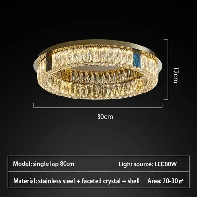 plafonnier en cristal de luxe à led pour décoration intérieure - vue 12 sur 15