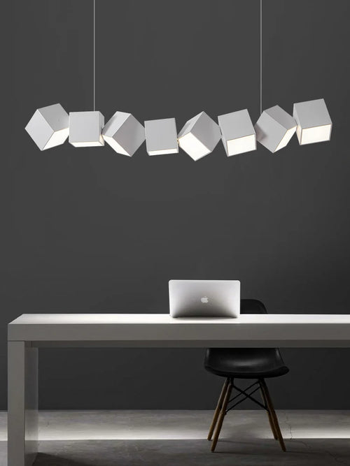 lustre moderne simple nordique luxe longue barre suspension lampe - vue 3 sur 8