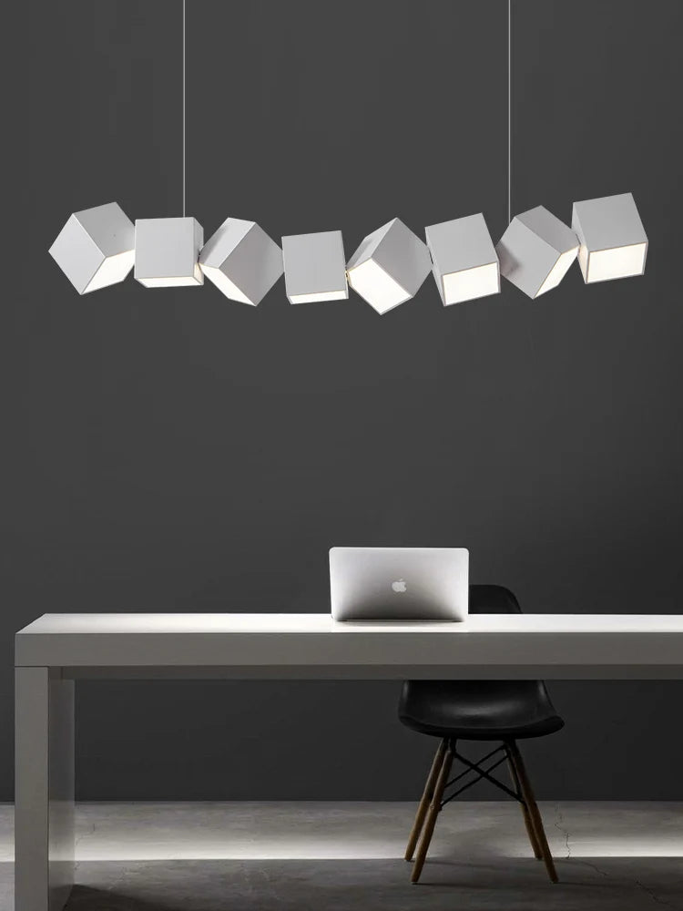 lustre moderne simple nordique luxe longue barre suspension lampe - vue 3 sur 8