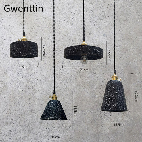 lustre suspendu en ciment éclairage rétro pour intérieur - vue 6 sur 10