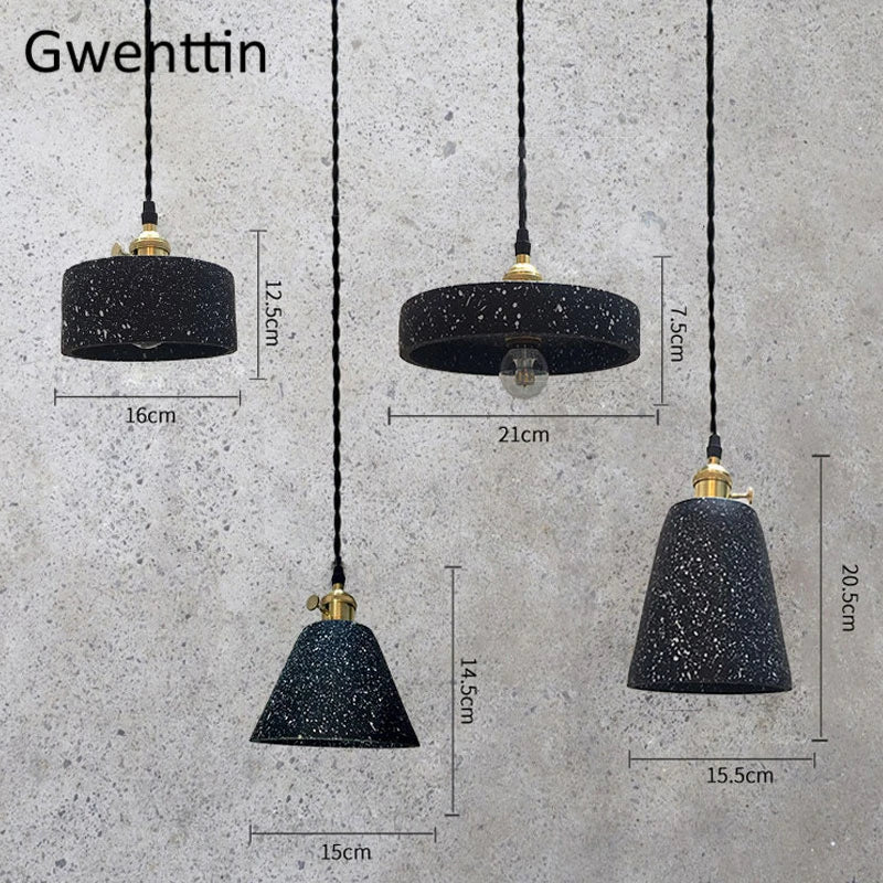 lustre suspendu en ciment éclairage rétro pour intérieur - vue 6 sur 10