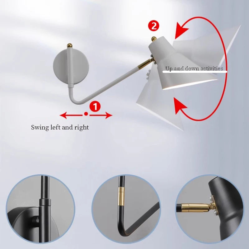 applique murale à LED design pivotant pour intérieur moderne - vue 6 sur 11